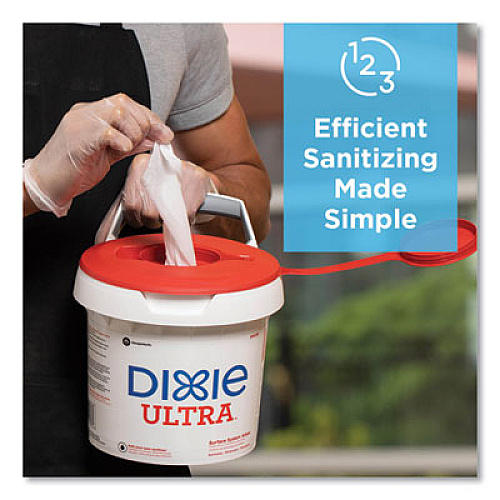 Dixie Foodservice Surface System Quat-Compatible Disposable Wipe Refill, 1-Ply, 8.1 x 12, White, 135 Sheets/Roll, 6 Rolls/Carton (29710)
