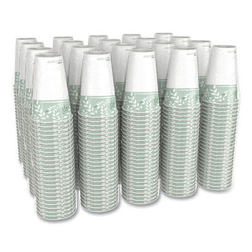 Dixie PLA Hot Cups, 16 oz, Viridian Design, 50/Sleeve, 20 Sleeves/Carton (2346PLA)
