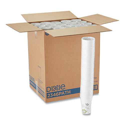Dixie Pathways Paper Hot Cups, 16 oz, White/Brown, 50/Sleeve, 20 Sleeves/Carton (2346PATH)