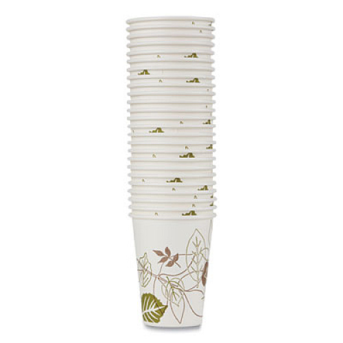 Dixie Pathways Paper Hot Cups, WiseSize, 12 oz, White/Brown, 25/Pack (2342WSPK)