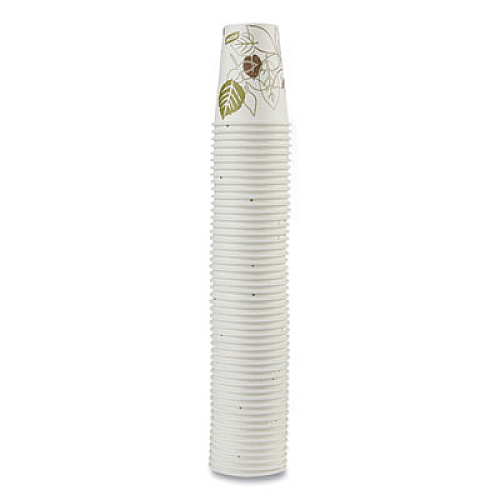 Dixie Pathways Paper Hot Cups, 8 oz, White/Brown, 50/Pack (2338PATHPK)