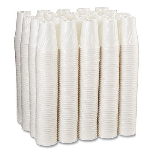 Dixie Paper Hot Cups, 12 oz, White, 50/Sleeve, 20 Sleeves/Carton (2342W)