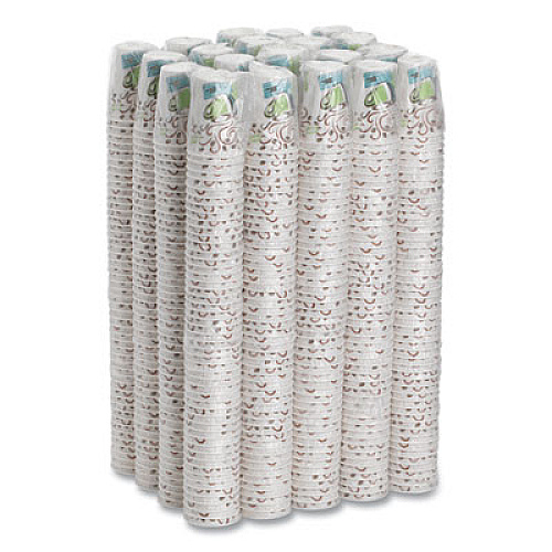 Dixie PerfecTouch Paper Hot Cups, 12 oz, Coffee Haze Design, Individually Wrapped, 1,000/Carton (5342CDWR)