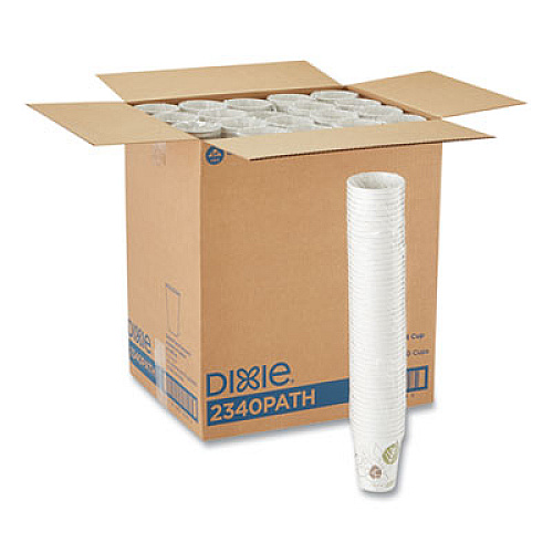Dixie Pathways Paper Hot Cups, 10 oz, White/Brown, 50/Sleeve, 20 Sleeves/Carton (2340PATH)