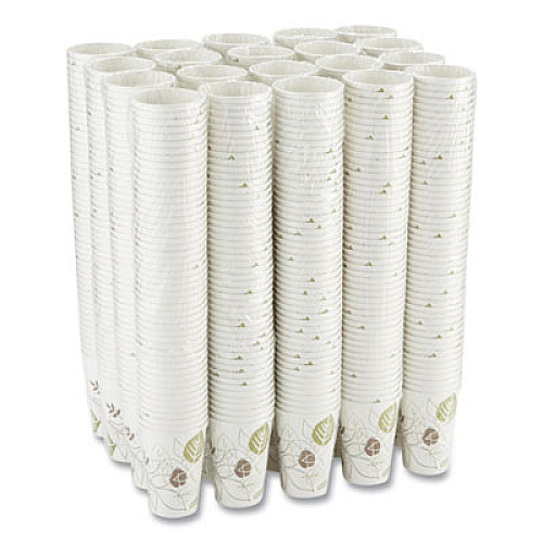 Dixie Pathways Paper Hot Cups, 16 oz, White/Brown, 50/Sleeve, 20 Sleeves/Carton (2346PATH)