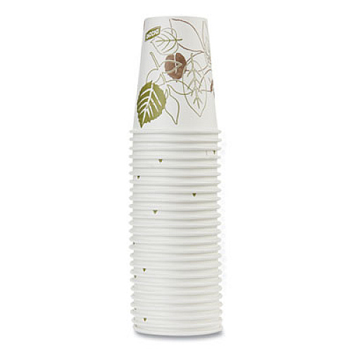 Dixie Pathways Paper Hot Cups, WiseSize, 8 oz, White/Brown, 25/Pack (2338WSPK)