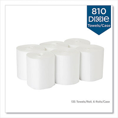 Dixie Foodservice Surface System Quat-Compatible Disposable Wipe Refill, 1-Ply, 8.1 x 12, White, 135 Sheets/Roll, 6 Rolls/Carton (29710)