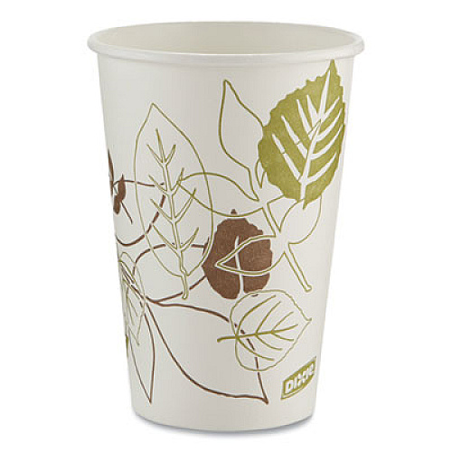 Dixie Pathways Paper Hot Cups, 16 oz, White/Brown, 50/Pack (2346PATHPK)