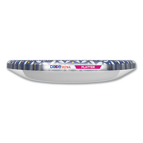 Dixie Heavy Duty Disposable Dinnerware, Platter, 12.5" dia, Floral, Blue/Yellow/White, 12/Pack (16173)