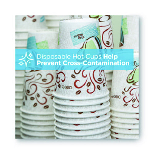Dixie PerfecTouch Paper Hot Cups, 20 oz, Coffee Haze Design, 25/Pack (5320CDPK)