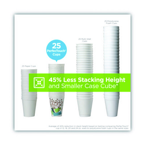 Dixie PerfecTouch Paper Hot Cups, 20 oz, Coffee Haze Design, 25/Pack (5320CDPK)