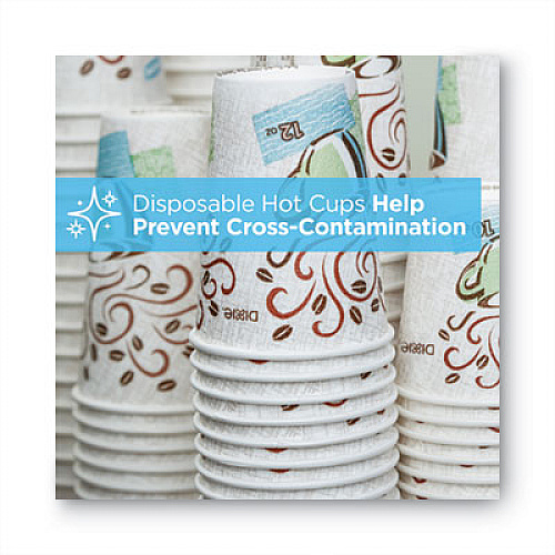 Dixie PerfecTouch Hot/Cold Cups, 12 oz, Paper, White, 50/Bag, 20 Bags/Carton (5342W)