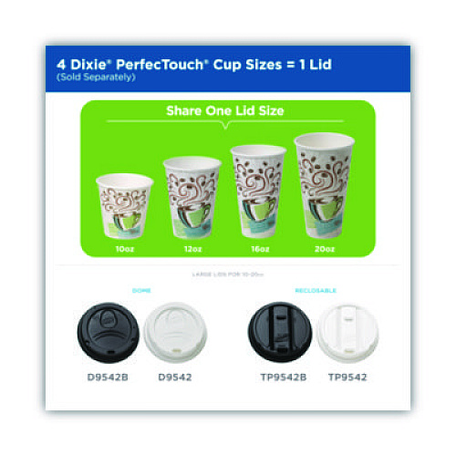 Dixie PerfecTouch Paper Hot Cups, 20 oz, Coffee Haze Design, 25/Pack (5320CDPK)