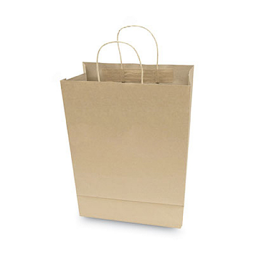 COSCO Premium Shopping Bag, 10"  x 4.5" x 13", Brown Kraft, 50/Box (091565)