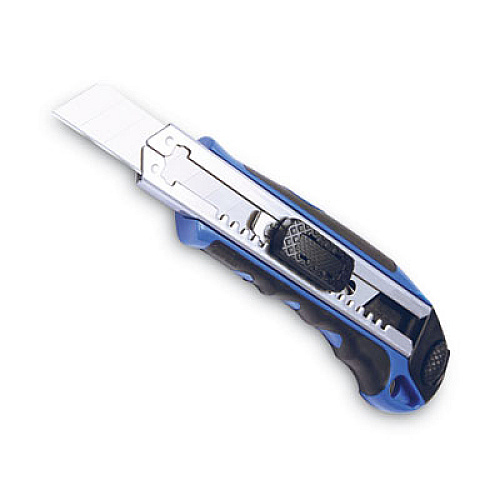 COSCO Heavy-Duty Snap Blade Utility Knife, Four 8-Point Blades, Retractable 4" Blade, 5.5" Plastic/Rubber Handle, Blue (091514)