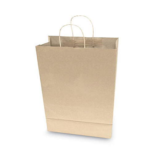 COSCO Premium Shopping Bag, Rope Handles, 12" x 6.5" x 17", Kraft, 50/Box (091566)