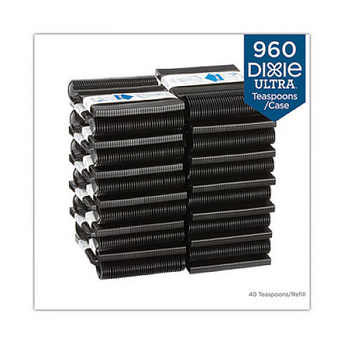 Dixie SmartStock Tri-Tower Dispensing System Polypropylene Cutlery, Mediumweight Spoon, Plastic, Black, 40/Pack, 24 Packs/Carton (DUSSPT5)