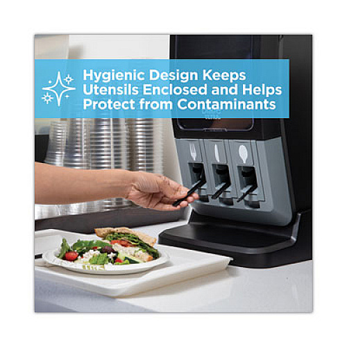 Dixie SmartStock Tri-Tower Dispensing System Polystyrene Cutlery, Mediumweight Knife, Plastic, Black, 40/Pack, 24 Packs/Carton (DUSSK5)