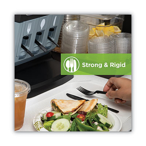 Dixie SmartStock Tri-Tower Dispensing System Polystyrene Cutlery, Mediumweight Spoon, Plastic, Black, 40/Pack, 24 Packs/Carton (DUSST5)