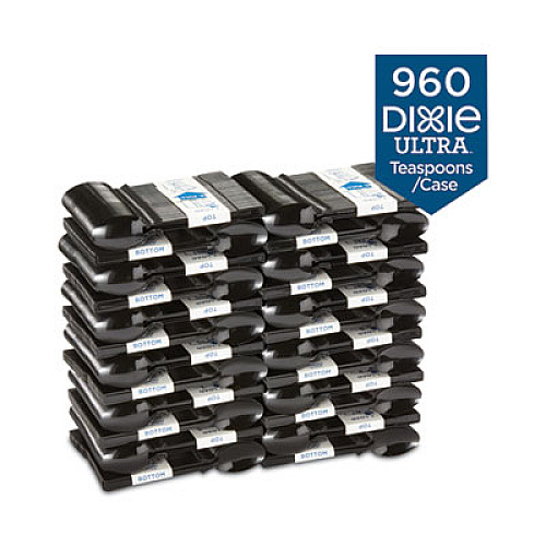 Dixie SmartStock Tri-Tower Dispensing System Polystyrene Cutlery, Mediumweight Spoon, Plastic, Black, 40/Pack, 24 Packs/Carton (DUSST5)