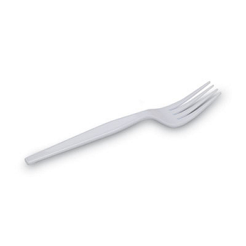 Dixie Plastic Cutlery, Heavyweight Fork, White, 100/Box, 10 Boxes/Carton (FH207CT)