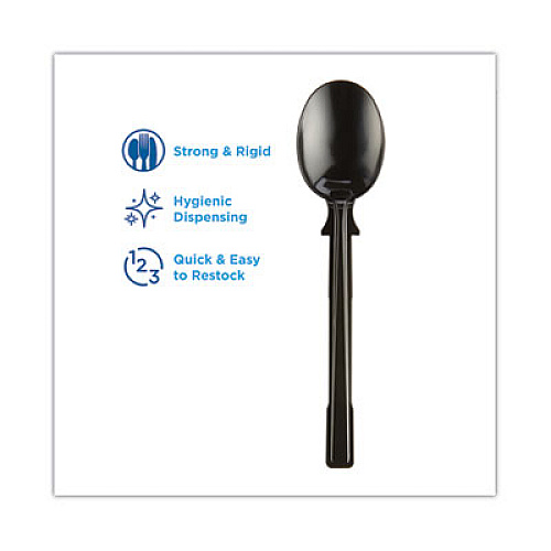 Dixie SmartStock Tri-Tower Dispensing System Polystyrene Cutlery, Mediumweight Soup Spoon, Plastic, Black, 40/Pack, 24 Packs/Carton (DUSSS5)