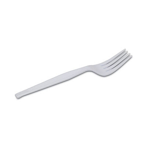 Dixie Plastic Cutlery, Heavyweight Fork, White, 100/Box (FH207)