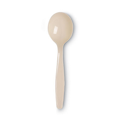 Dixie Plastic Cutlery, Heavyweight Soup Spoons, 5 3/4", Champagne, 1,000/Carton (SH117)