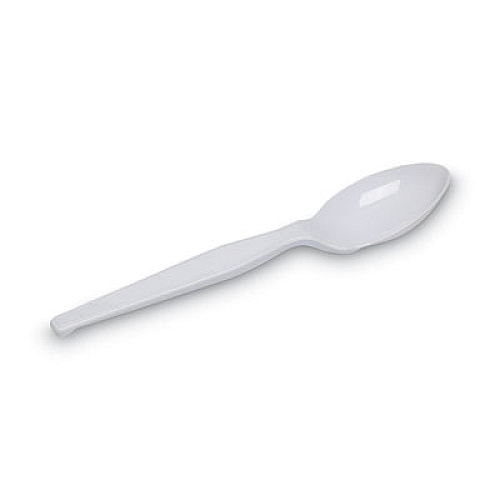 Dixie Plastic Cutlery, Heavy Mediumweight Teaspoons, White, 100/Box (TM207)