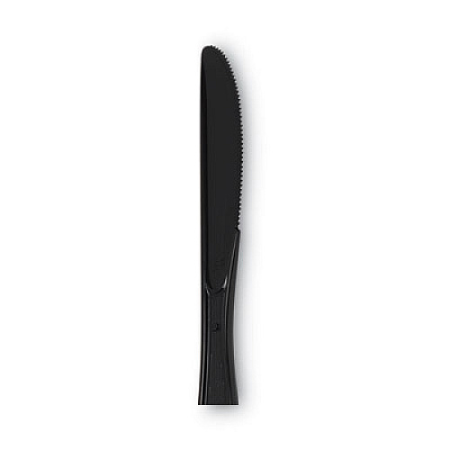 Dixie Individually Wrapped Heavyweight Knives, Plastic, Black, 1,000/Carton (KH53C7)