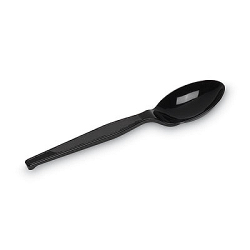 Dixie Plastic Cutlery, Heavy Mediumweight Spoon, Black, 1,000/Carton (TM517)