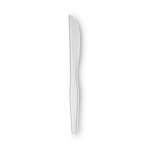 Dixie Plastic Cutlery, Heavyweight Knife, White, 100/Box (KH207)