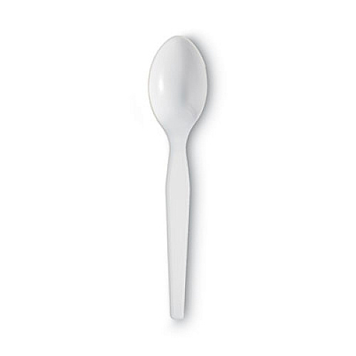 Dixie Plastic Cutlery, Heavyweight Spoon, White, 100/Box (TH207)