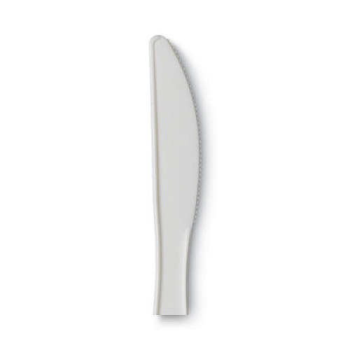 Dixie Plastic Cutlery, Mediumweight Knife, White, 1,000/Carton (PKM21)
