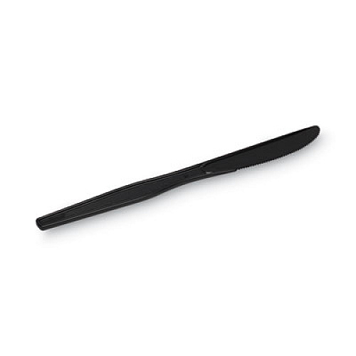 Dixie Individually Wrapped Heavyweight Knives, Plastic, Black, 1,000/Carton (KH53C7)