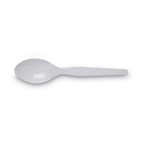 Dixie Plastic Cutlery, Heavy Mediumweight Teaspoons, White, 100/Box (TM207)