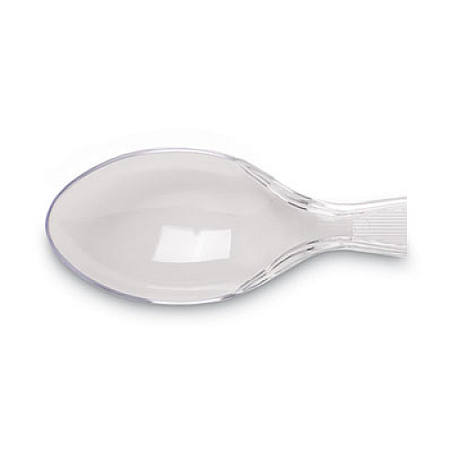 Dixie Plastic Cutlery, Heavyweight Spoon, Crystal Clear, 1,000/Carton (TH017)
