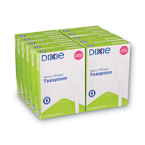 Dixie Plastic Cutlery, Heavyweight Spoon, White, 100/Box, 10 Boxes/Carton (TH207CT)