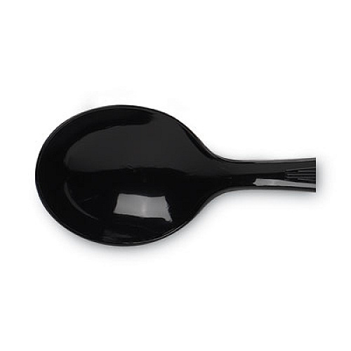 Dixie Plastic Cutlery, Heavyweight Soup Spoon, Black, 1,000/Carton (SH517)