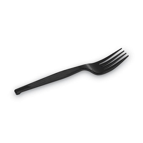 Dixie Individually Wrapped Heavyweight Forks, 6.88", Plastic, Black, 1,000/Carton (PFH53C)