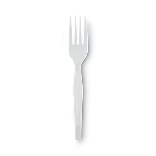 Dixie Plastic Cutlery, Heavy Mediumweight Fork, White, 1,000/Carton (FM217)