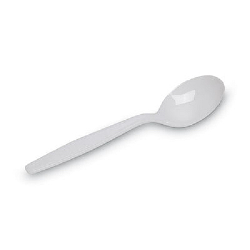 Dixie Plastic Cutlery, Heavyweight Soup Spoon, White, 100/Box, 10 Boxes/Carton (SH207CT)