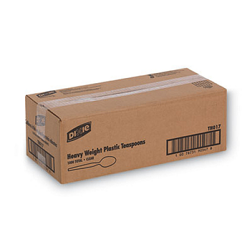 Dixie Plastic Cutlery, Heavyweight Spoon, Crystal Clear, 1,000/Carton (TH017)