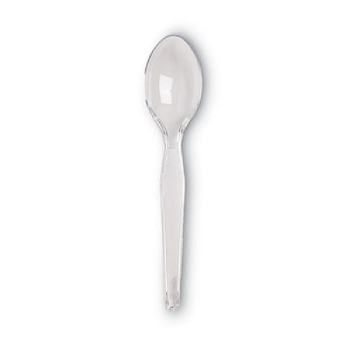 Dixie Plastic Cutlery, Heavyweight Spoon, Crystal Clear, 1,000/Carton (TH017)