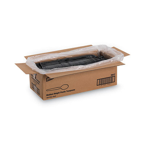Dixie Plastic Cutlery, Heavy Mediumweight Spoon, Black, 1,000/Carton (TM517)