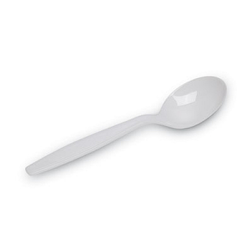 Dixie Plastic Cutlery, Heavyweight Soup Spoon, White, 100/Box (SH207)