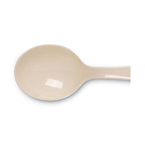 Dixie Plastic Cutlery, Heavyweight Soup Spoons, 5 3/4", Champagne, 1,000/Carton (SH117)