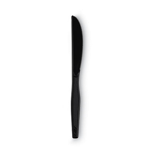 Dixie Individually Wrapped Heavyweight Knives, Plastic, Black, 1,000/Carton (KH53C7)
