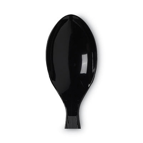 Dixie Plastic Cutlery, Heavy Mediumweight Spoon, Black, 1,000/Carton (TM517)