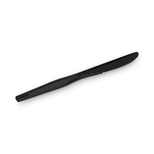Dixie Plastic Tableware, Heavy Mediumweight Knife, Black, 100/Box, 10 Boxes/Carton (KM507CT)